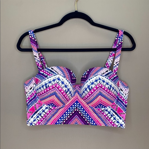 Torrid Vixen Multicolor Chevron Pushup Bikini Swimsuit Top - Picture 5 of 8